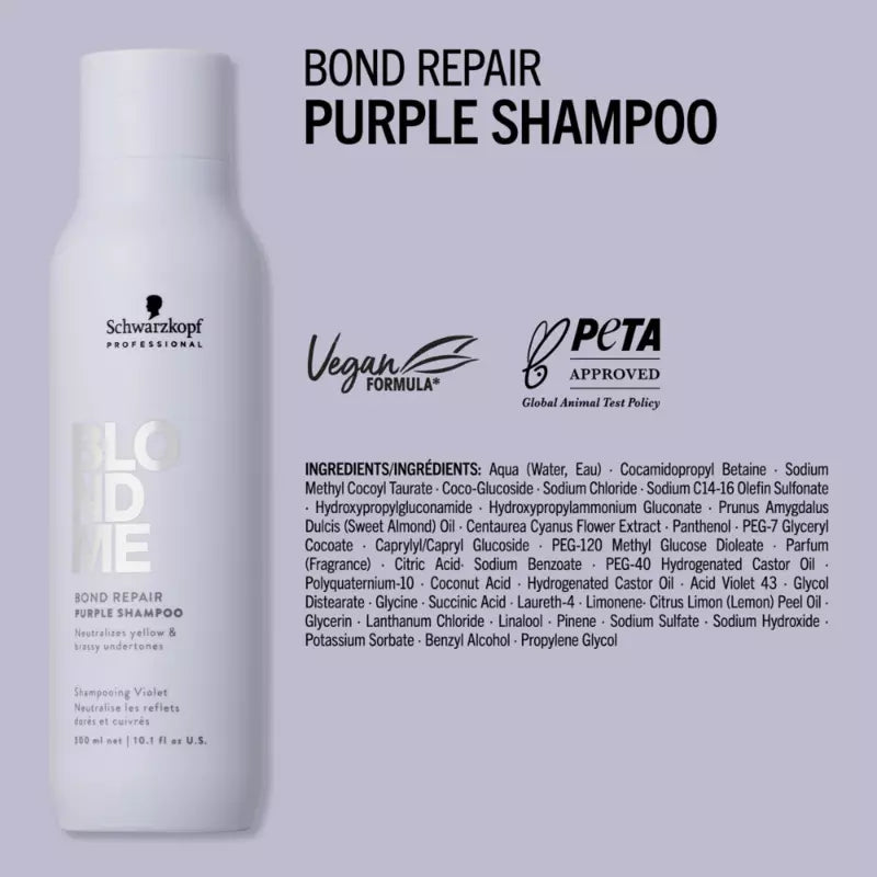 Schwarzkopf Professional BlondMe Bond Repair Purple Shampoo 300ml